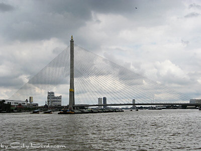 A Bridge Over the Chao Phraya River in Bangkok Thailand