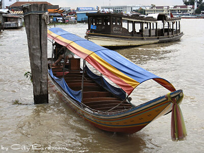 Boats on the Chao Phraya River Which Flows Through Bangkok
