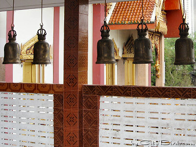 Bells at a Buddhist Temple in Bangkok, Thailand