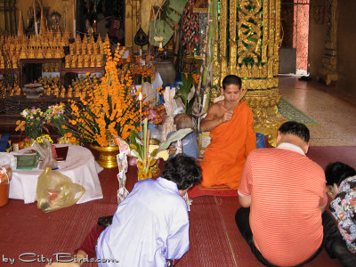 A Buddhist Ceremony at a Temple in Luang Prabang, Laos