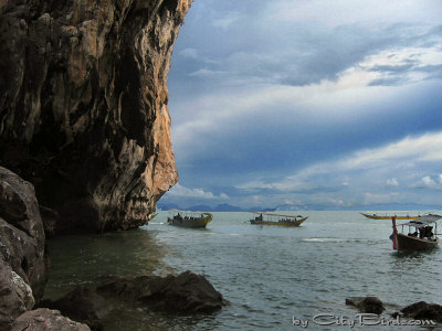 Tour Boats on Phang Nga Bay, Thailand