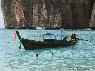 Tourists Swimming in the Waters Off Phi Phi Island, Thailand
