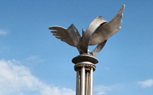 Statue of the Dove of Love at the Atami Moon Terrace, Atami, Japan