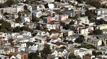 A view San Francisco birds see while flying around Ciity Birds Country, the Heart of San Francisco