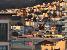 A view San Francisco birds see while flying around Ciity Birds Country, the Heart of San Francisco