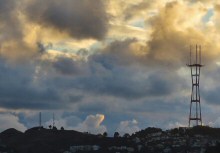 A storm-threatening sunset over San Francisco