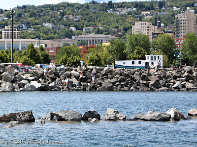A Shoreline Scene Looking Toward the Duluth Civic Center