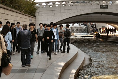 Cheonggyecheon Stream in downtown Seoul