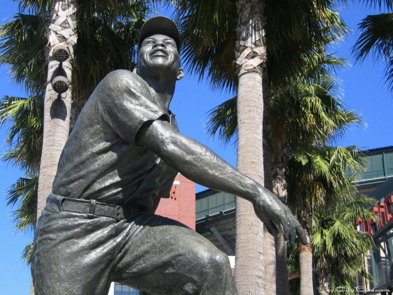 Close-up View of Willie Mays Statue