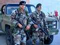 Two vigilant U.S. Army Troops on duty in San Francisco spare a moment for a snap.