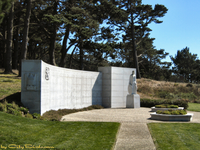 World War II Memorial at the Presidio of San Francisco.   A City Birds digital photo.