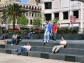 Relaxing at Union Square, San Francisco.  A City Birds digital photo.