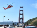 Busy Marin Headlands and Golden Gate Bridge.  A City Birds digital photo.