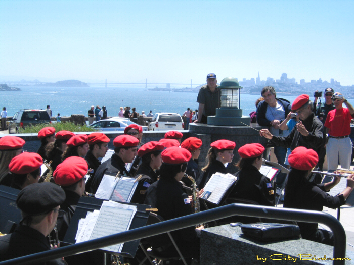 Memorial Day music at the Golden Gate Bridge.  A City Birds digital photo.