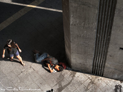 One of the World's Ubiquitous Homeless People in Bangkok