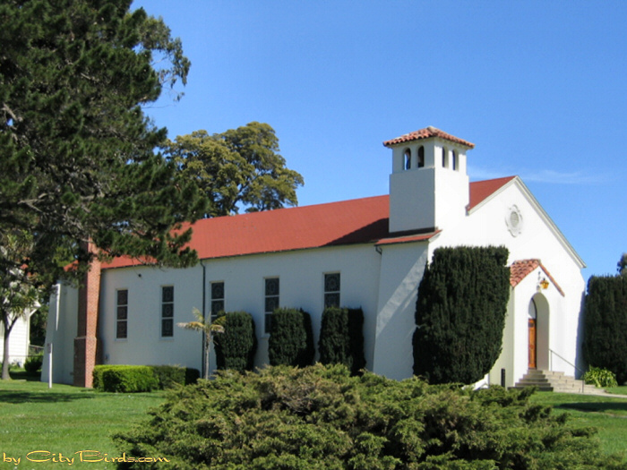 Post Chapel, Fort Mason, San Francisco.  A City Birds digital photo.