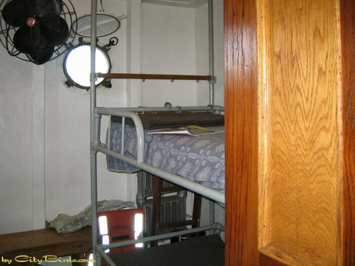 Sleeping quarters of Liberty Ship Jeremiah O'Brien."  A City Birds digital photo.