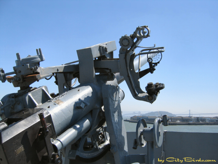 Gun aboard the Liberty Ship Jeremiah O'Brien.   A City Birds digital photo.