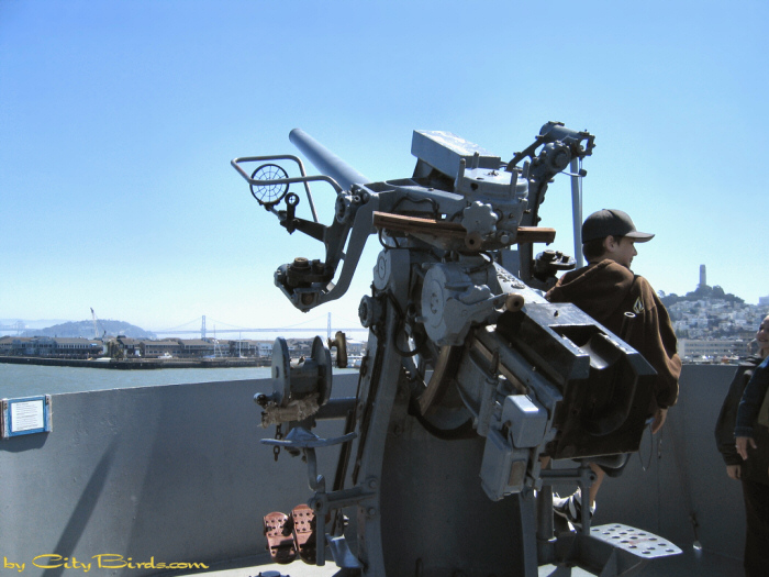 Gun aboard the SS Jeremiah O'Brien.   A City Birds digital photo.
