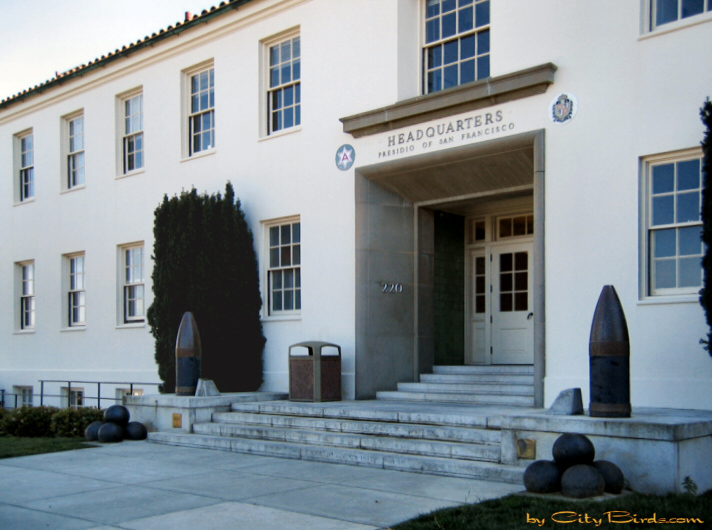 Army HQ at the Presidio of San Francisco.  A City Birds digital photo.