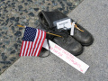Empty Boots Project.  A City Birds digital photo.