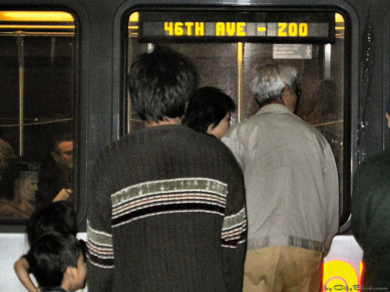 Boarding Muni Metro Train, San Francisco