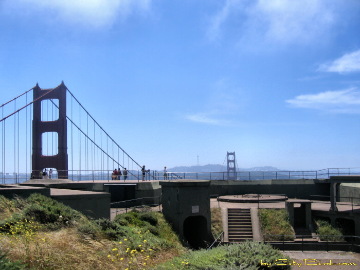 Battery Spencer at the Golden Gate Bridge.  A City Birds digital photo.