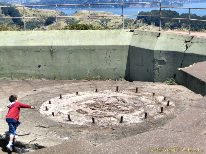 A Kid Enjoying Battery Spencer Ruins at the Golden Gate Bridge.  A City Birds digital photo.