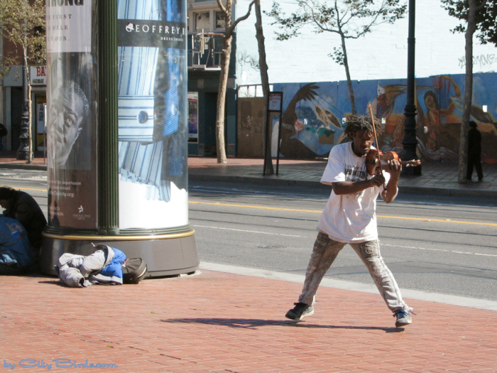 Street Musician, UN Plaza, San Francisco.
